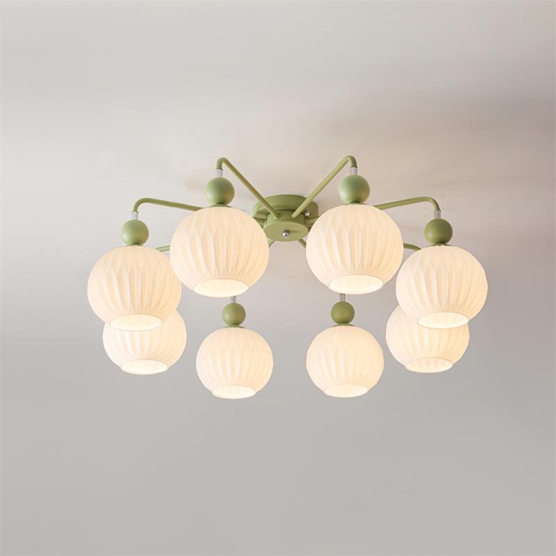 Geribd opalen glazen plafondlamp