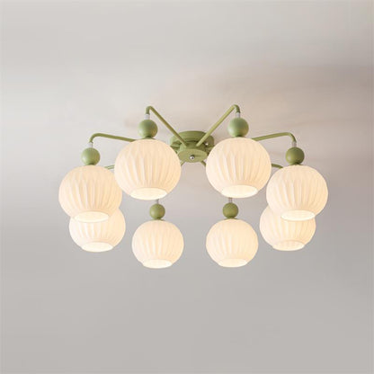 Geribd opalen glazen plafondlamp