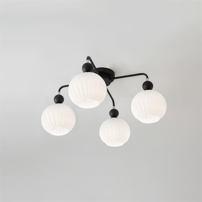 Geribd opalen glazen plafondlamp
