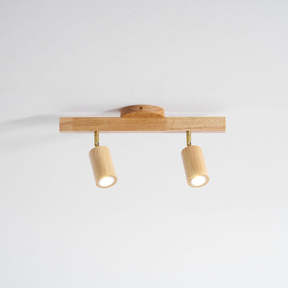 Houten rail met spotjes