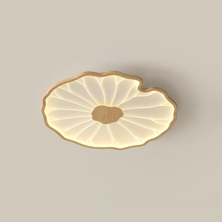 Plafondlamp met waterleliehoutnerfstructuur