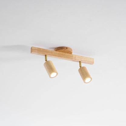 Houten rail met spotjes