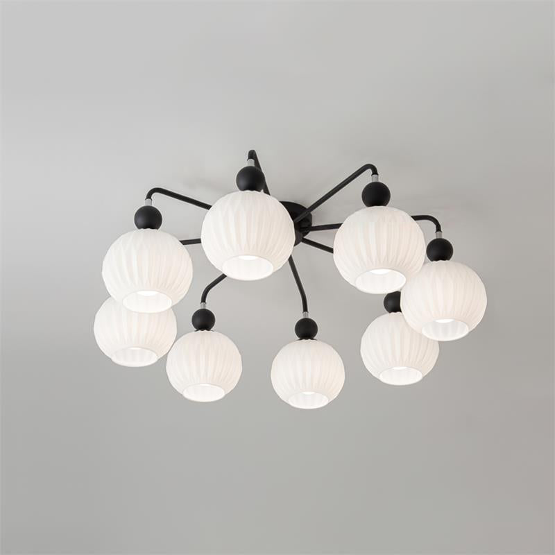 Geribd opalen glazen plafondlamp