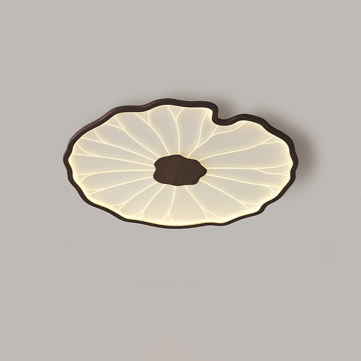 Plafondlamp met waterleliehoutnerfstructuur
