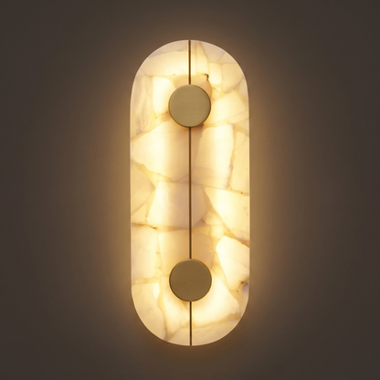 Sculpturale wandlamp van albast