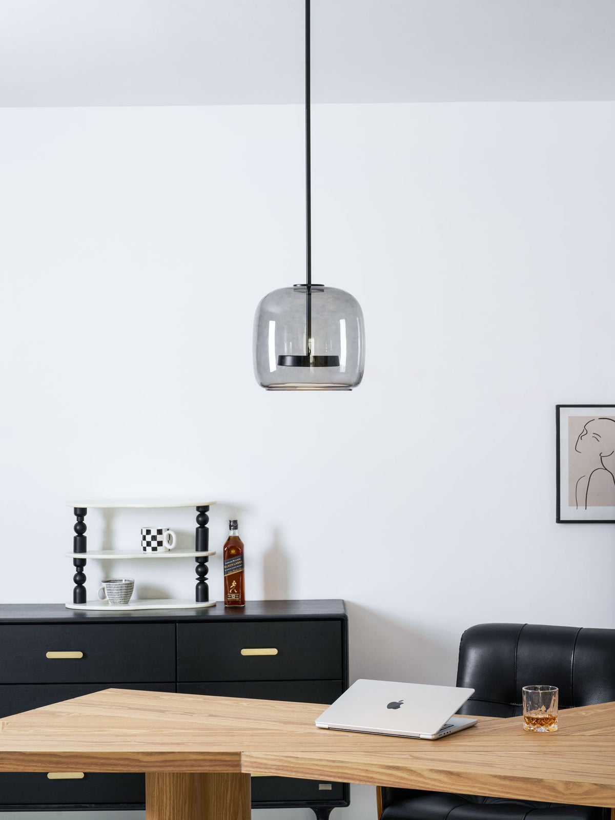 Handgeblazen glazen koepelhanglamp