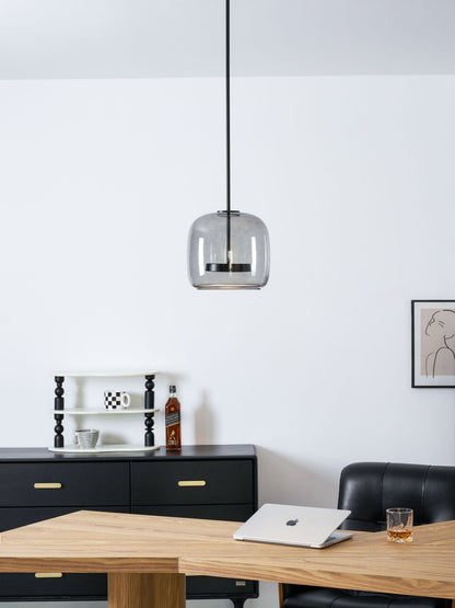 Handgeblazen glazen koepelhanglamp