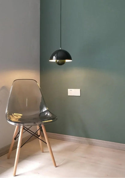 Metalen hanglamp met twee koepels