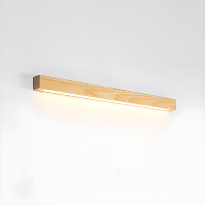 Slanke lineaire wandlamp van hout