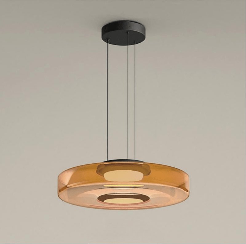 Hanglamp met gestapelde glazen schijven