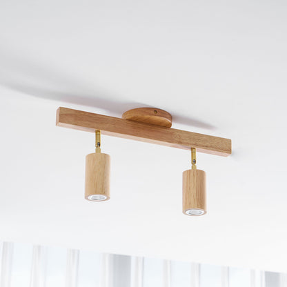 Houten rail met spotjes