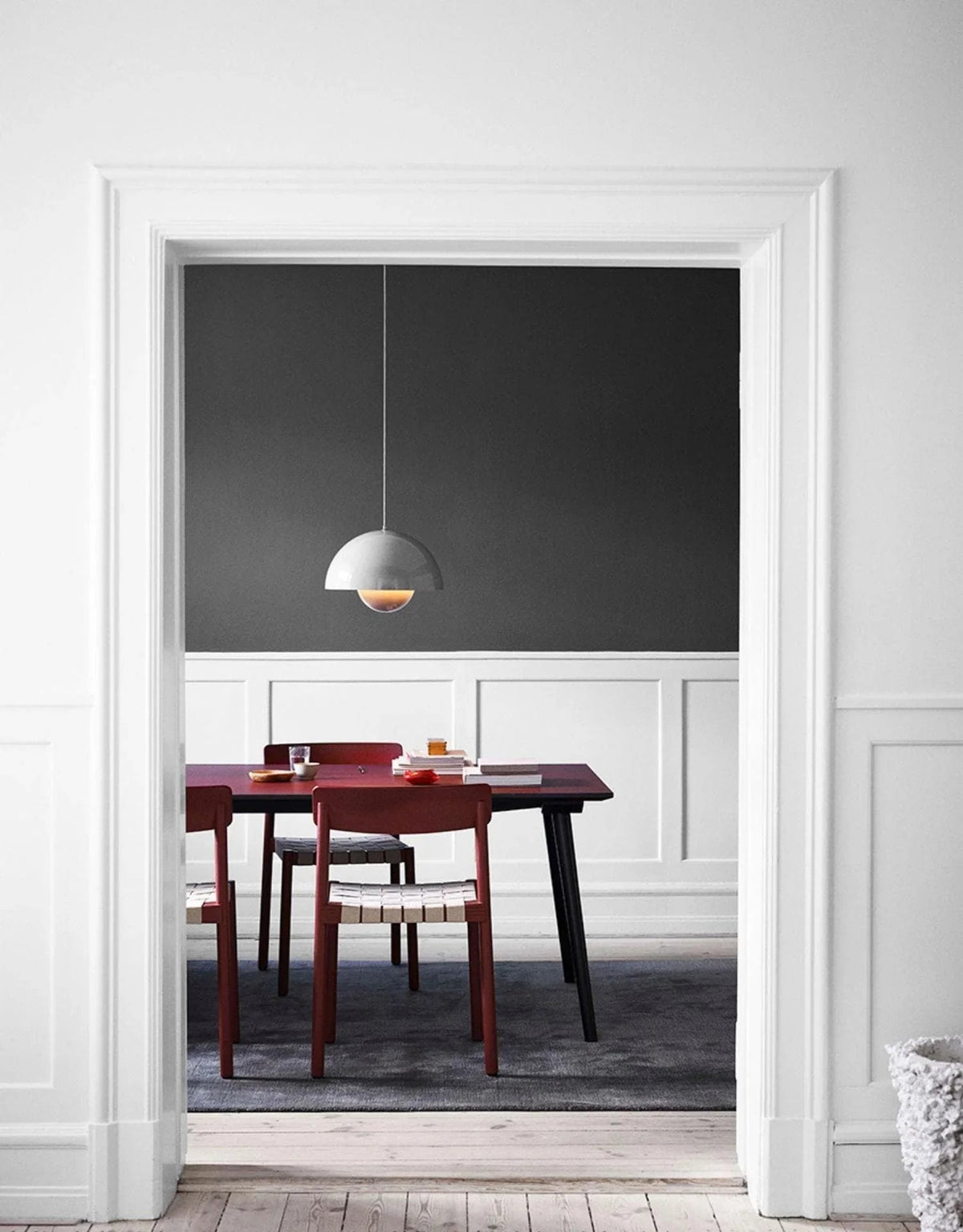 Metalen hanglamp met twee koepels