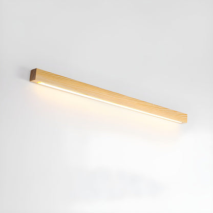 Slanke lineaire wandlamp van hout