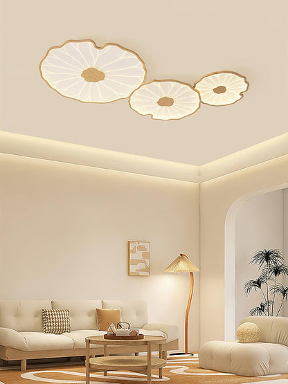 Plafondlamp met waterleliehoutnerfstructuur