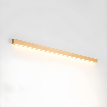 Slanke lineaire wandlamp van hout