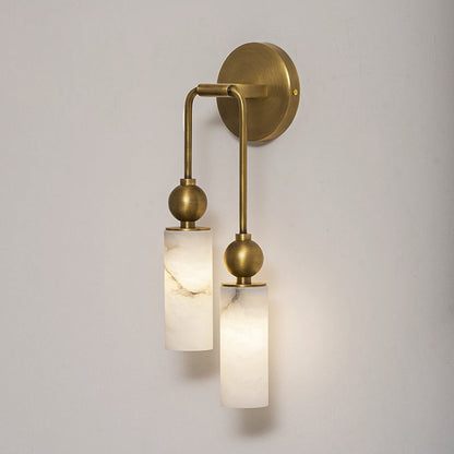 Wandlamp met albasten zuil