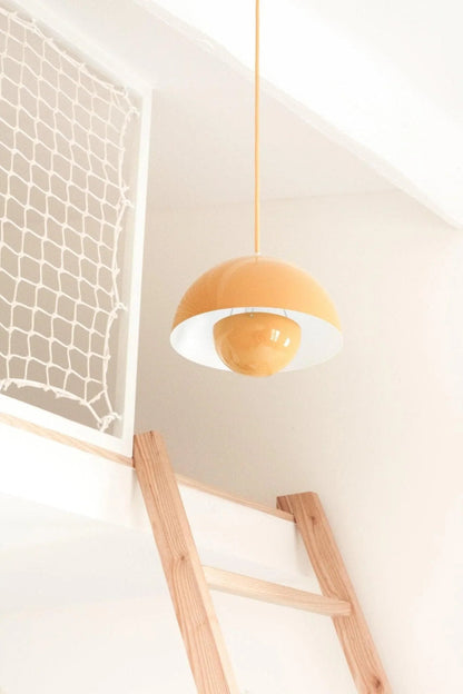 Metalen hanglamp met twee koepels