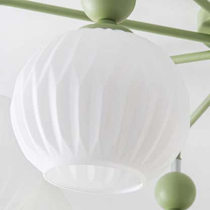 Geribd opalen glazen plafondlamp