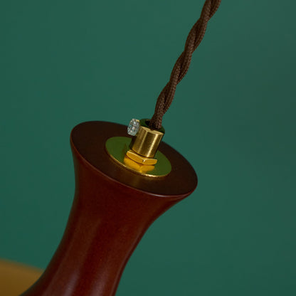 Amberkleurige glazen hanglamp met stekker