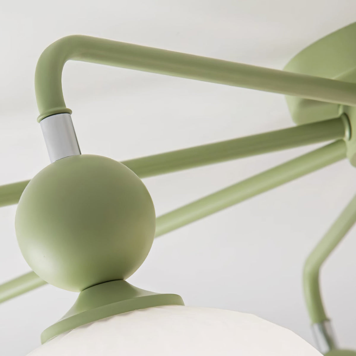Geribd opalen glazen plafondlamp