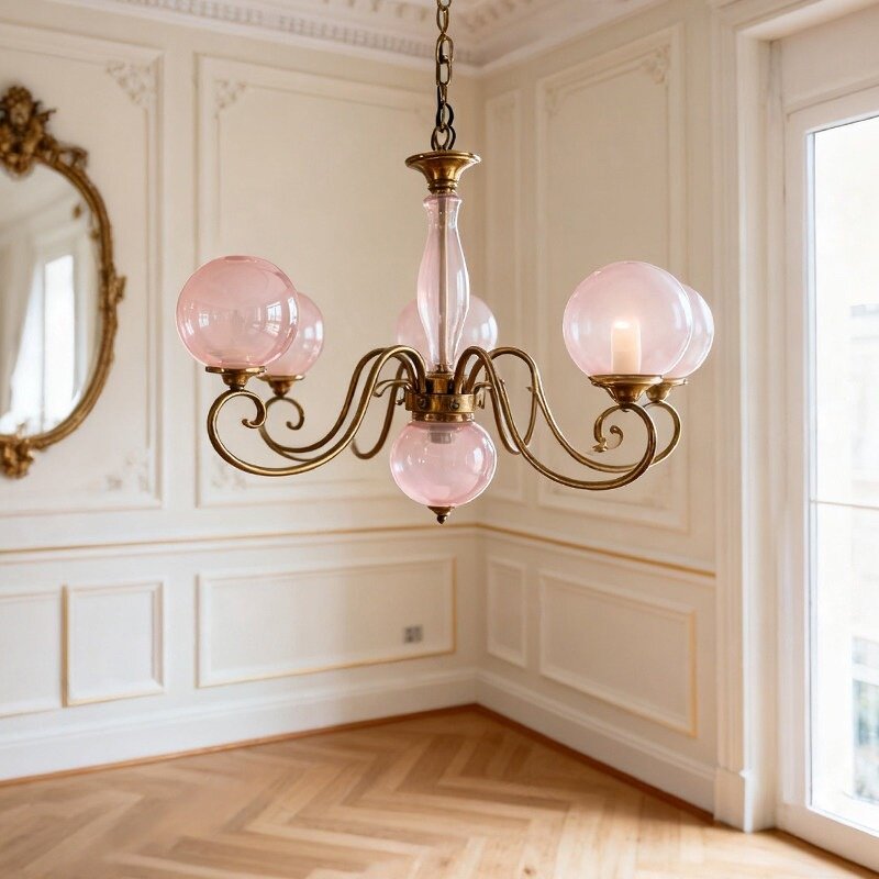 Gegoten messing globehanglamp