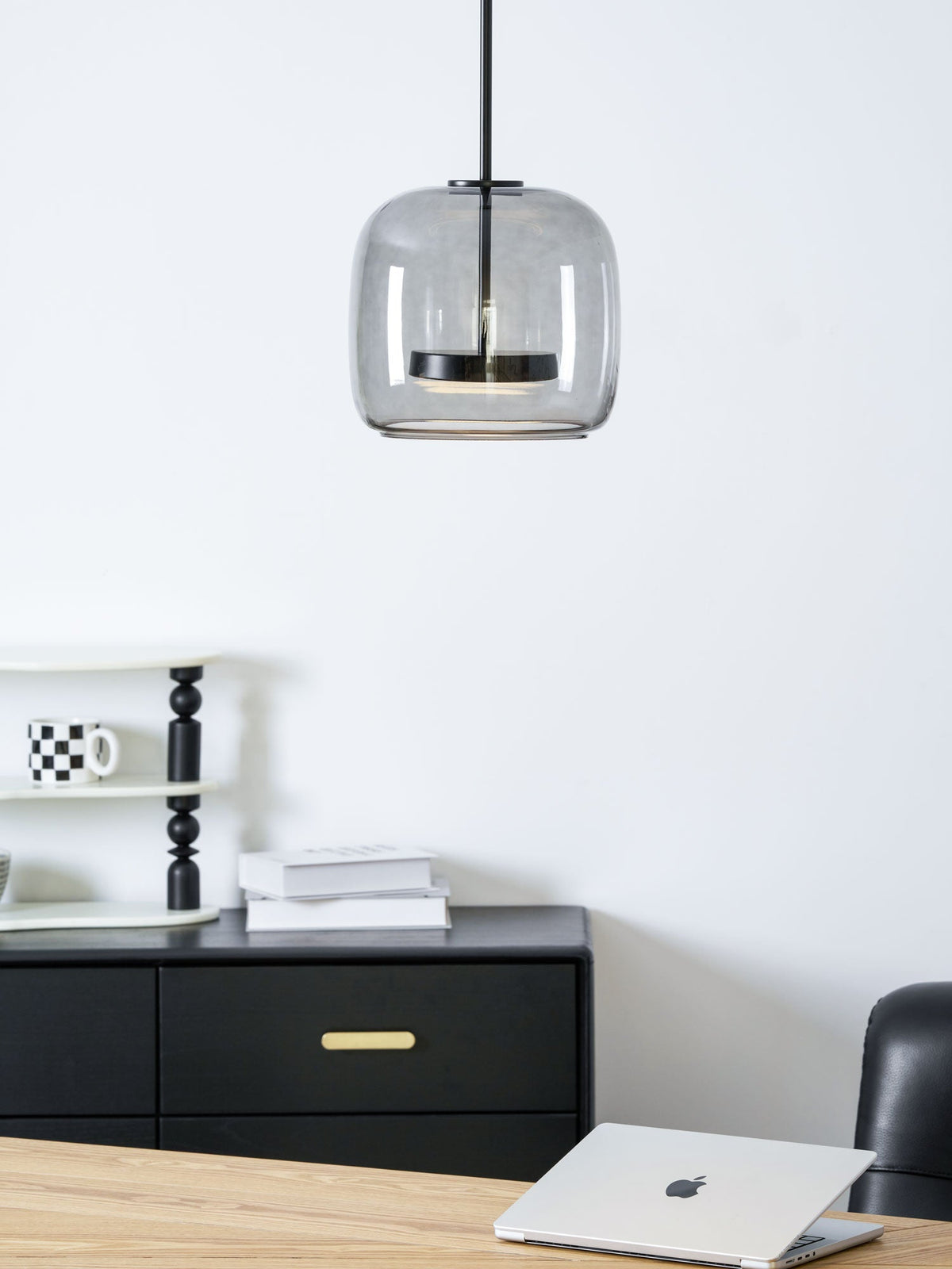 Handgeblazen glazen koepelhanglamp