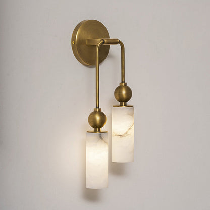 Wandlamp met albasten zuil