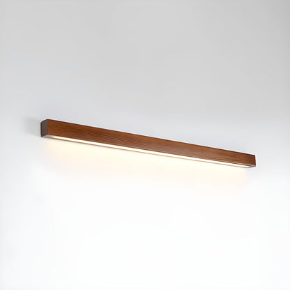 Slanke lineaire wandlamp van hout