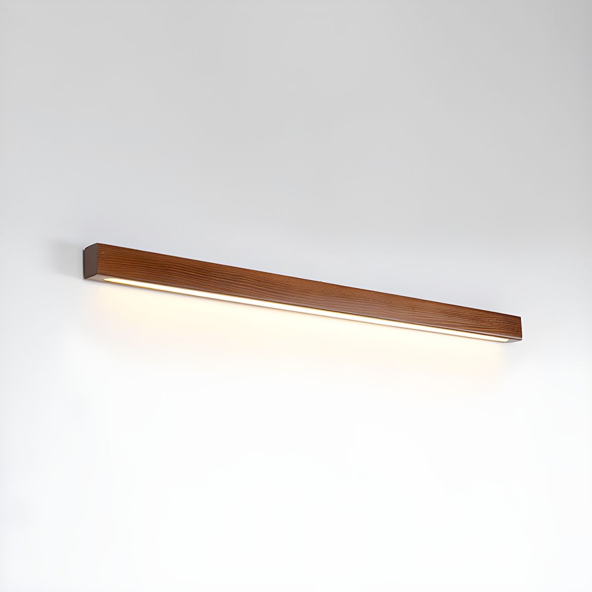 Slanke lineaire wandlamp van hout