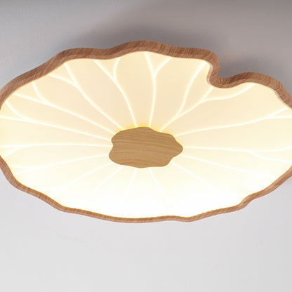 Plafondlamp met waterleliehoutnerfstructuur