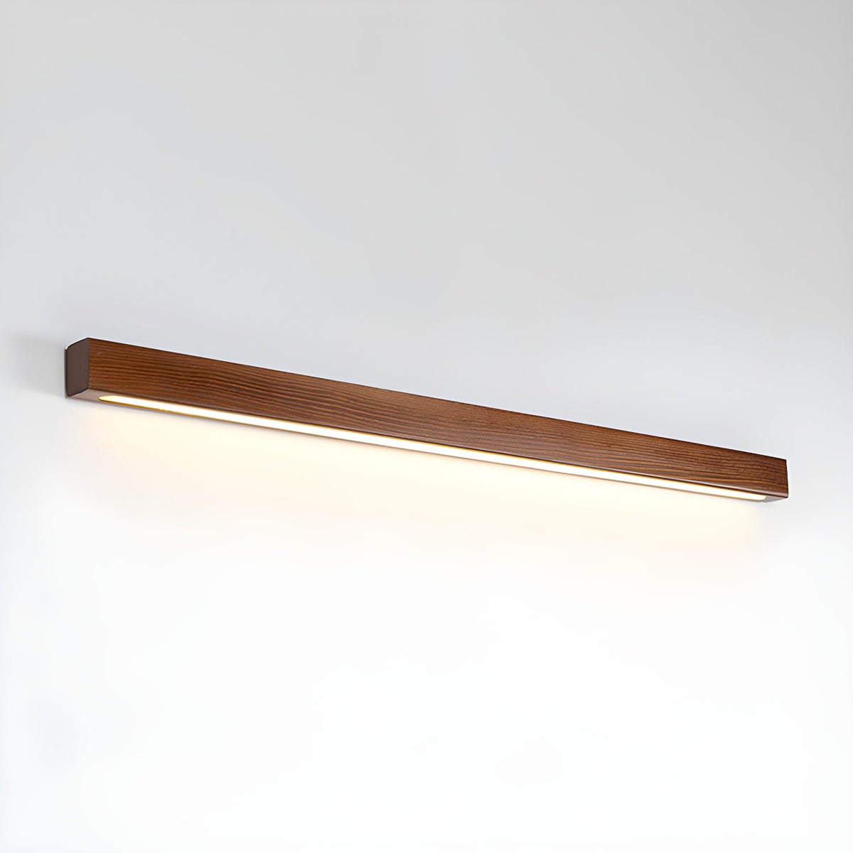 Slanke lineaire wandlamp van hout