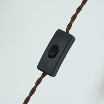 Amberkleurige glazen hanglamp met stekker