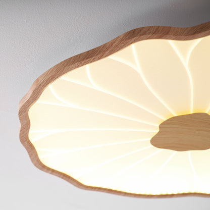 Plafondlamp met waterleliehoutnerfstructuur