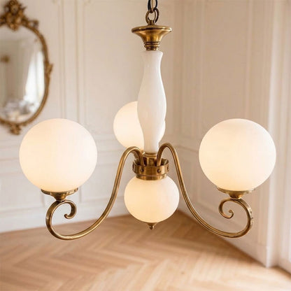 Gegoten messing globehanglamp