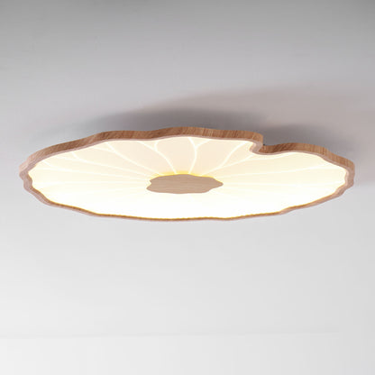 Plafondlamp met waterleliehoutnerfstructuur