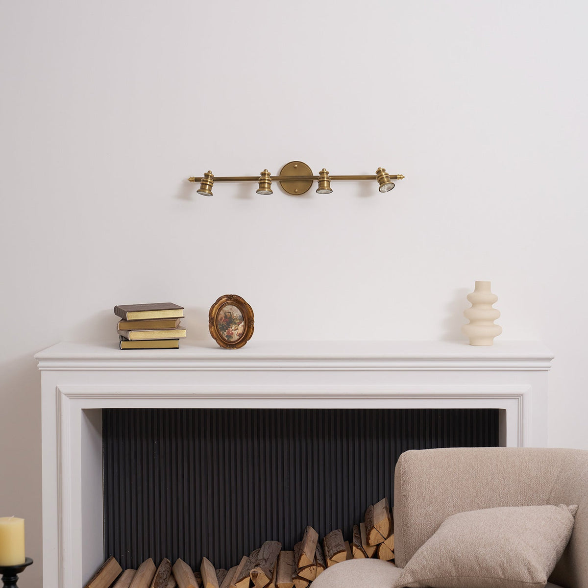 Messingkleurige lineaire wandspotverlichting