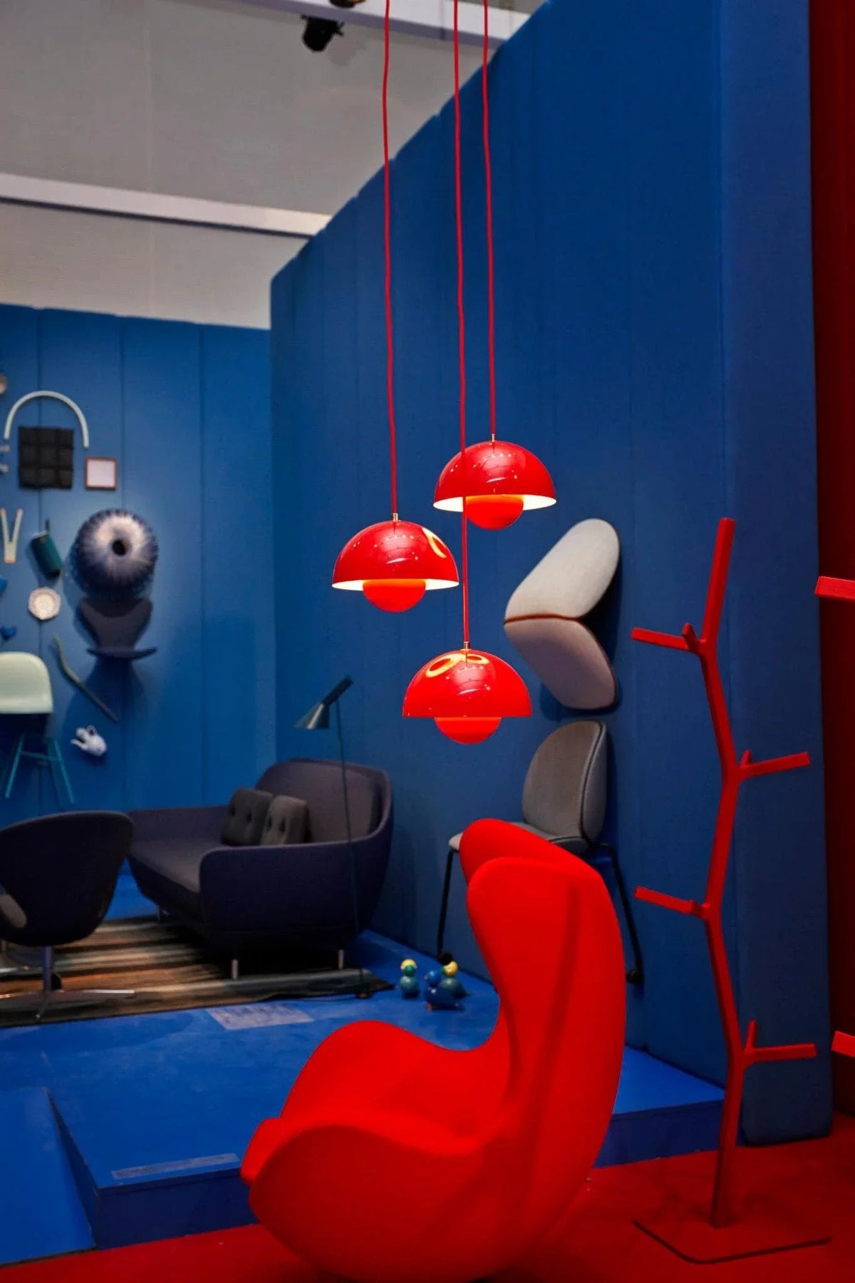 Metalen hanglamp met twee koepels