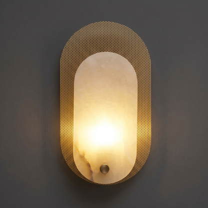 Sculpturale wandlamp van albast