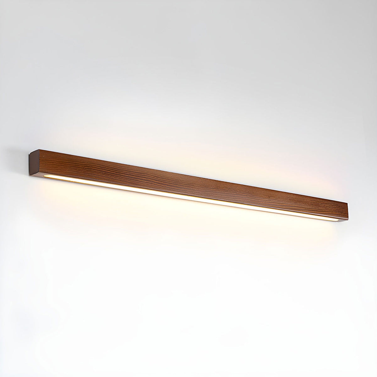 Slanke lineaire wandlamp van hout