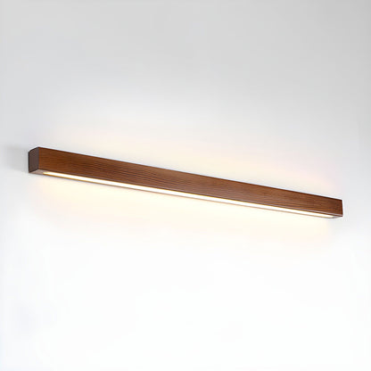 Slanke lineaire wandlamp van hout