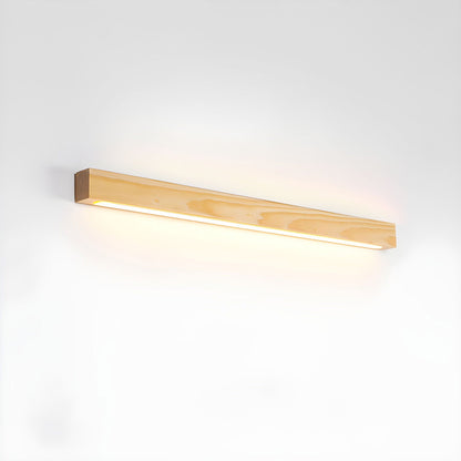Slanke lineaire wandlamp van hout