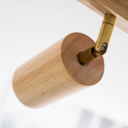 Houten rail met spotjes