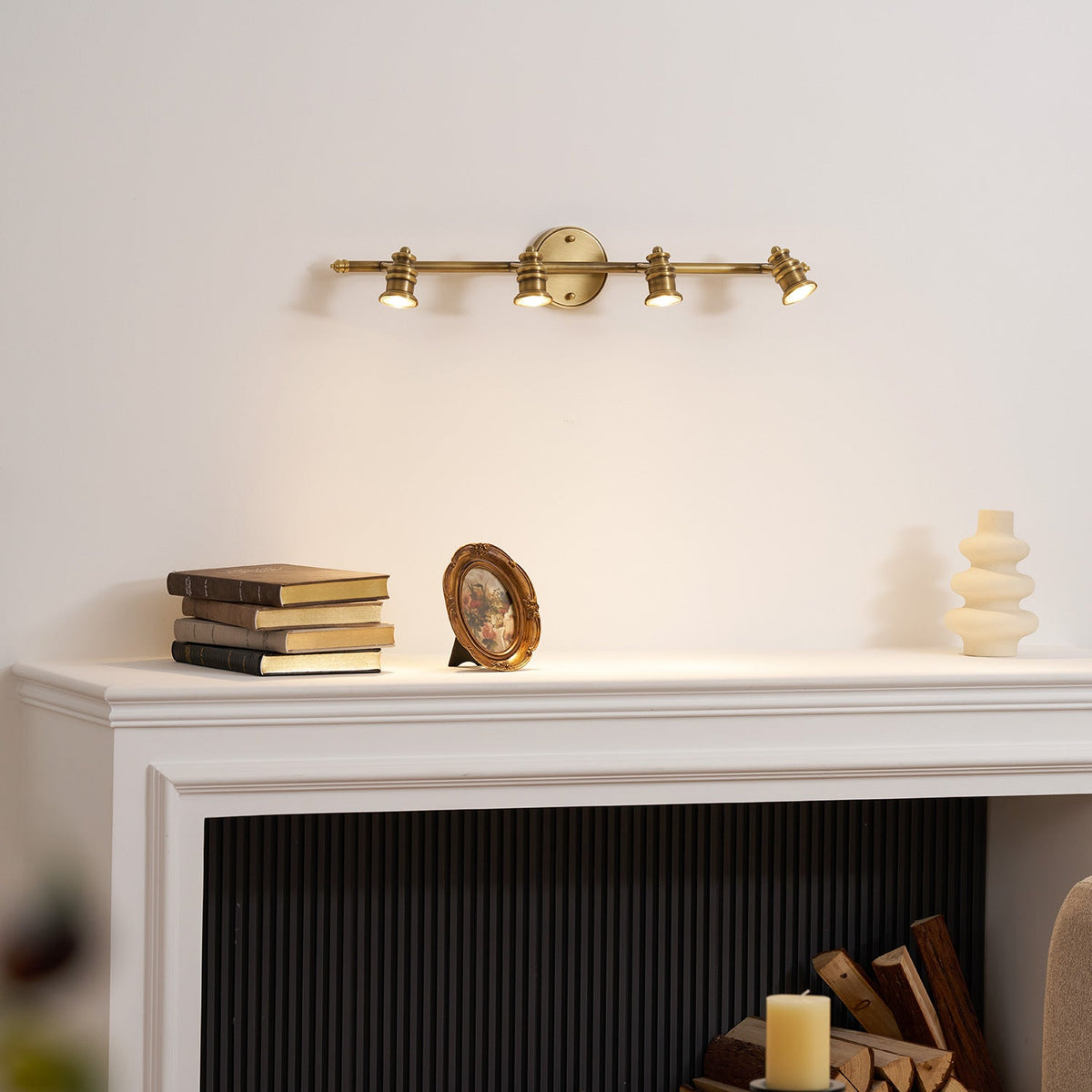 Messingkleurige lineaire wandspotverlichting