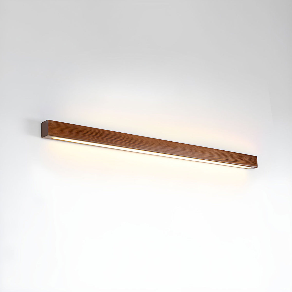 Slanke lineaire wandlamp van hout