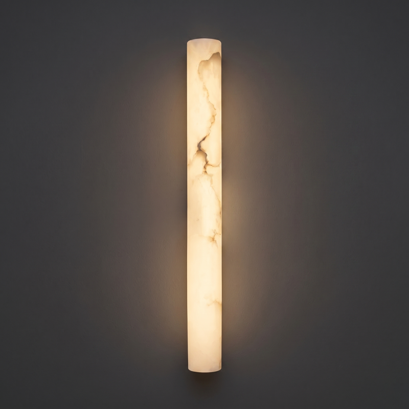 Sculpturale wandlamp van albast