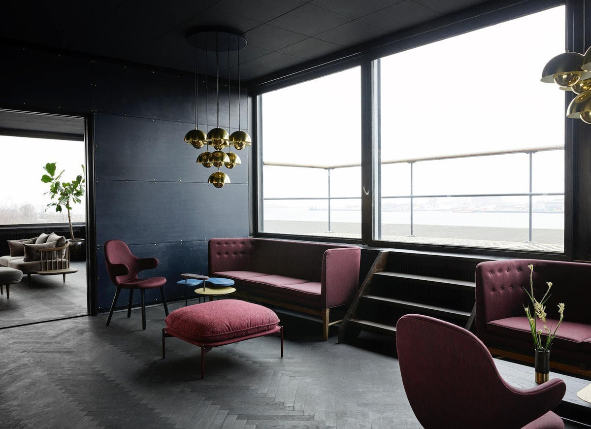 Metalen hanglamp met twee koepels