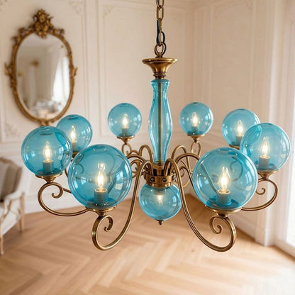 Gegoten messing globehanglamp