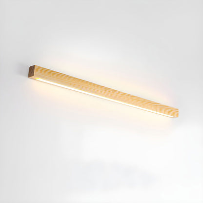 Slanke lineaire wandlamp van hout