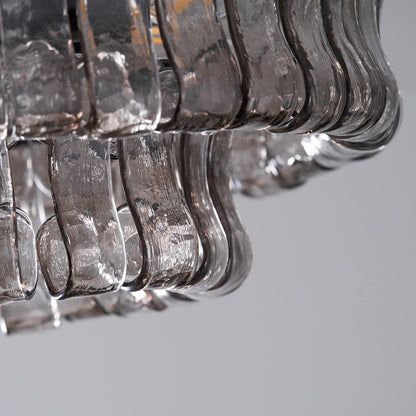 Gelaagde plafondlamp van ijsglas