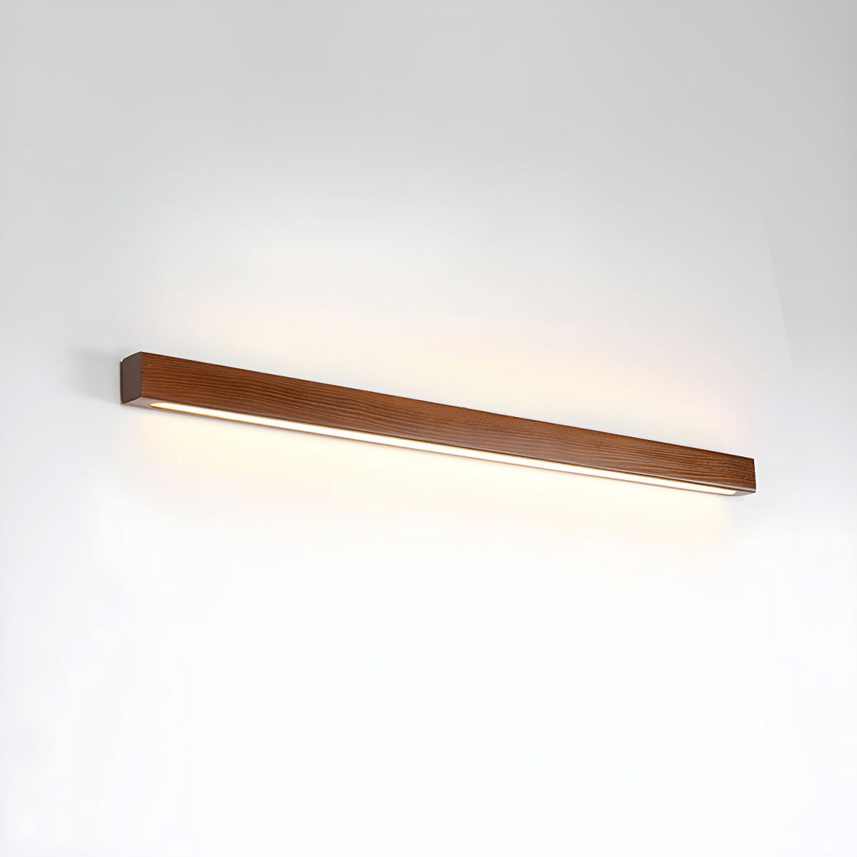 Slanke lineaire wandlamp van hout